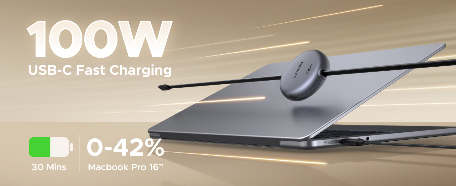 UGreen Nexode USB-C to USB-C Fast Charging Retractable Cable 1M [L531/65905]
