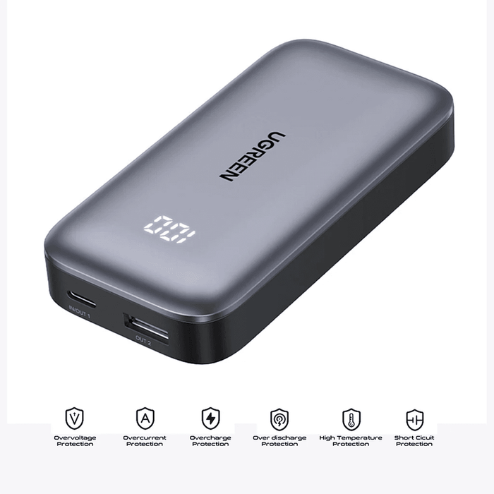 UGreen Two-way Fast Charging Power Bank 30w (10000mAh) [PB502/25185] - Grey