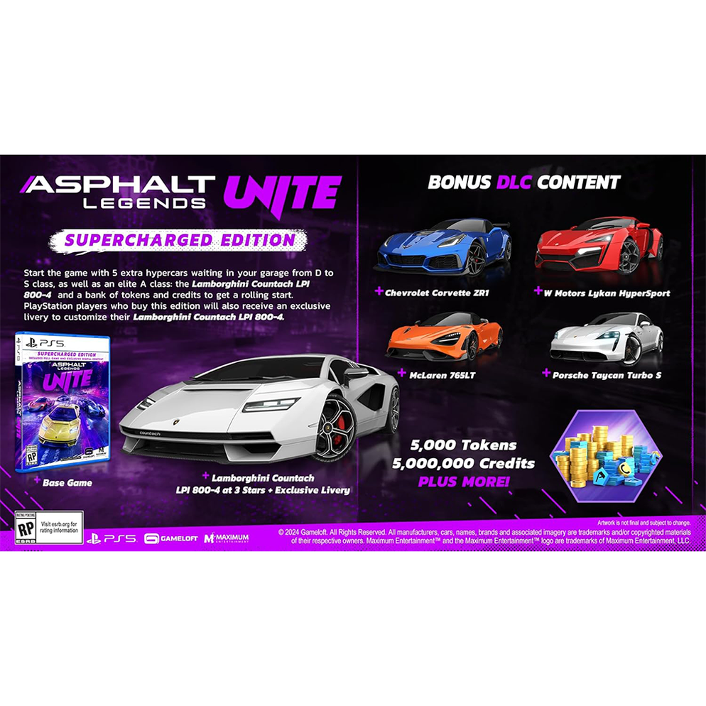 Jeu PS5 Asphalt Legends Unite Supercharged Edition - Neuf Sous Film - Course De Voitures