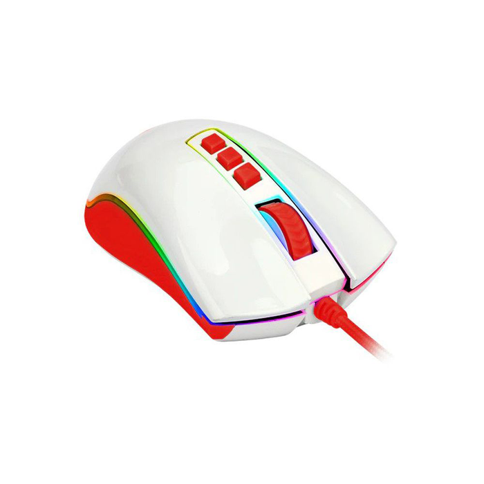 Redragon Wired M711C COBRA Gaming Mouse [12400 DPI] - White Red