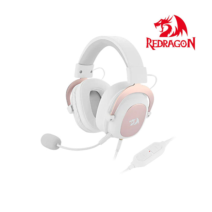 Redragon Wired H510 Zeus V2 Gaming Headset - White Pink