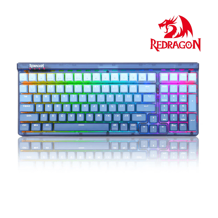 Redragon Wireless K656WB-RGB-PRO GAREN PRO Mechanical Keyboard - White Blue [Purple Switch]