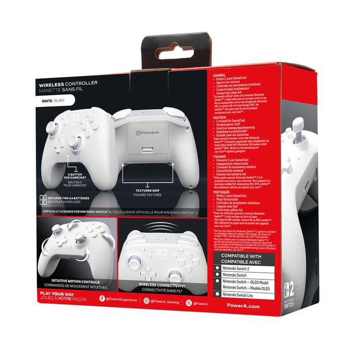 PowerA Wireless Controller for Nintendo Switch 2 - White
