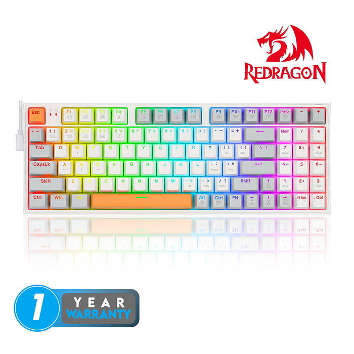 Redragon Wired K636 GWO RGB KITAVA V2 Mechanical Gaming Keyboard - White Grey