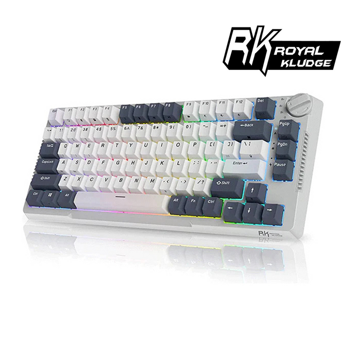 Royal Kludge RKH81 Tri-Mode RGB Mechanical Keyboard - White Night Sky Cyan