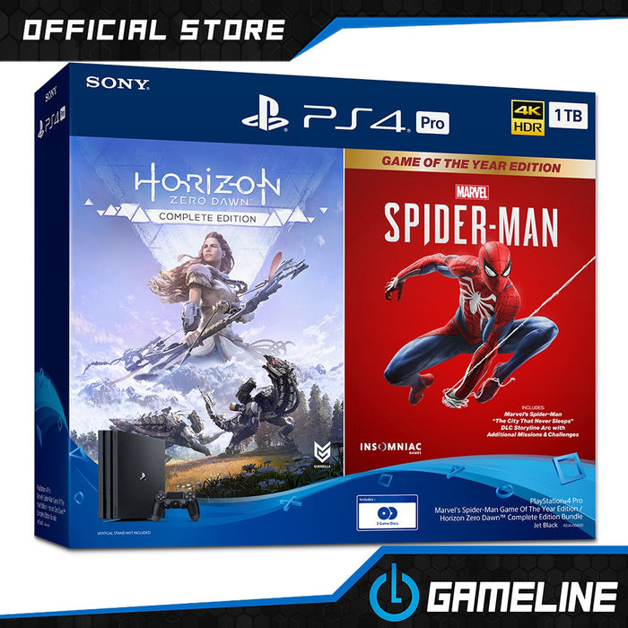 PS4 Pro Console Bundle Spider-Man GOTY & Horizon Zeron Dawn Complete Edition - 1TB