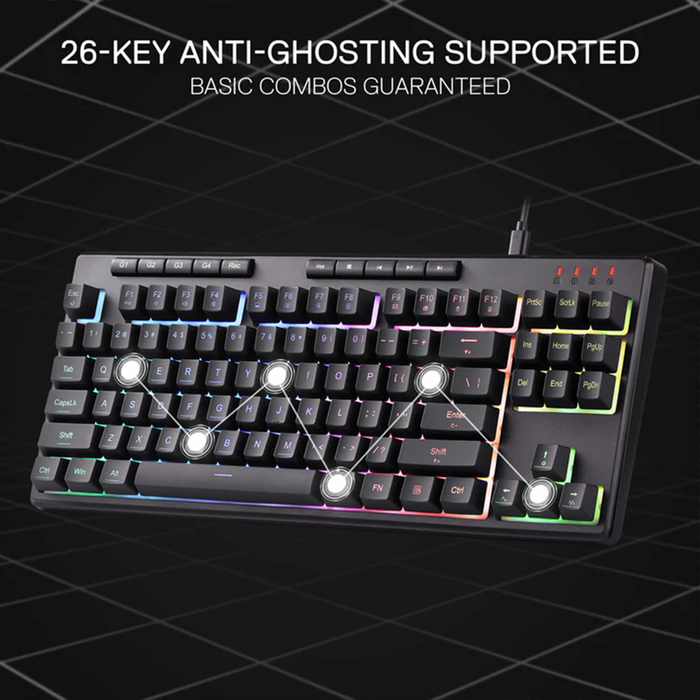 Redragon K516-RGB Shiva 87 Wired Keyboard - Black
