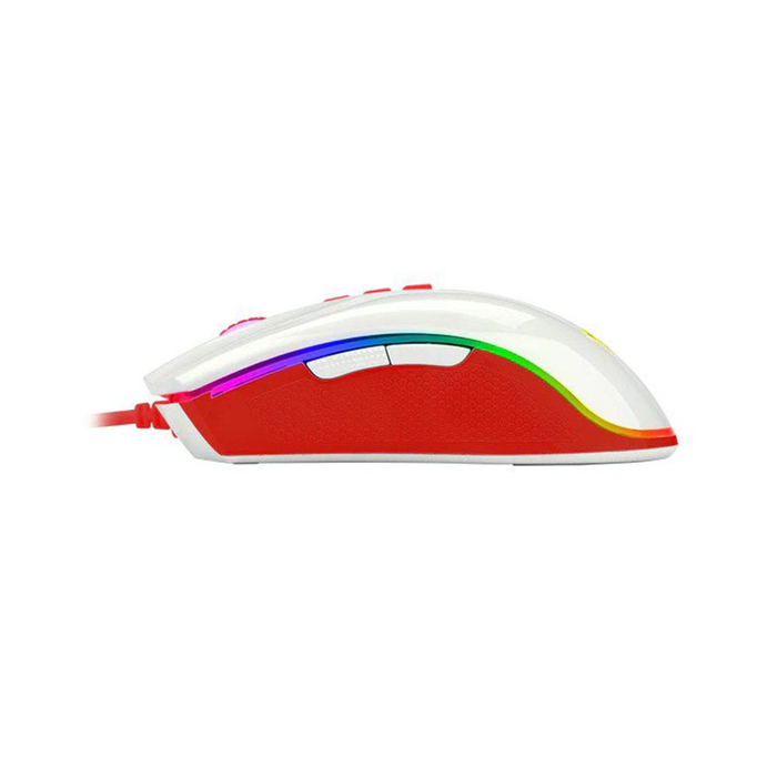 Redragon Wired M711C COBRA Gaming Mouse [12400 DPI] - White Red