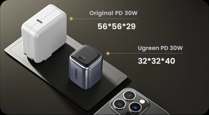 UGreen Nexode Mini 30W USB-C GaN Fast Charger + Cable - Space Gray [CD319/25256]