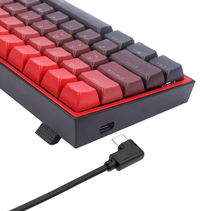 Redragon Wired K617GBR-RGB FIZZ 61 Keys Gaming Keyboard - Gradient Black Red [Blue Switch]