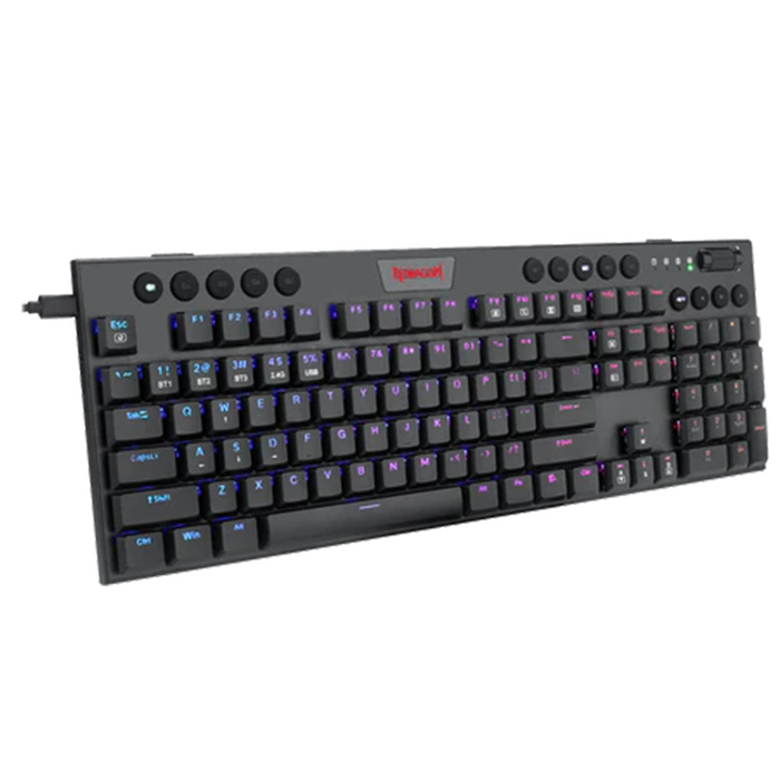 Redragon K618 Horus Wireless RGB Mechanical Keyboard - Black [Red Switch]
