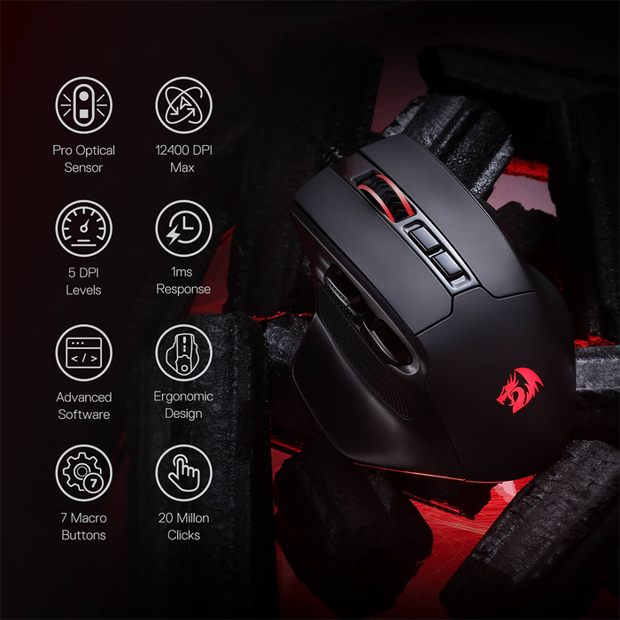 Redragon M806-RGB Bullseye Gaming Mouse [12400 DPI]