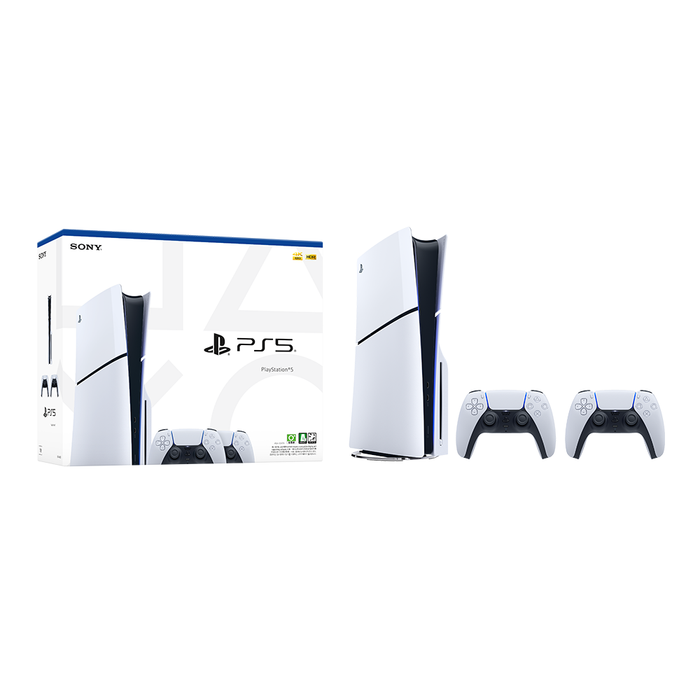 PS5 Slim Console Disc Edition Two DualSense Wireless Controllers Bundle [ASIA-00497]