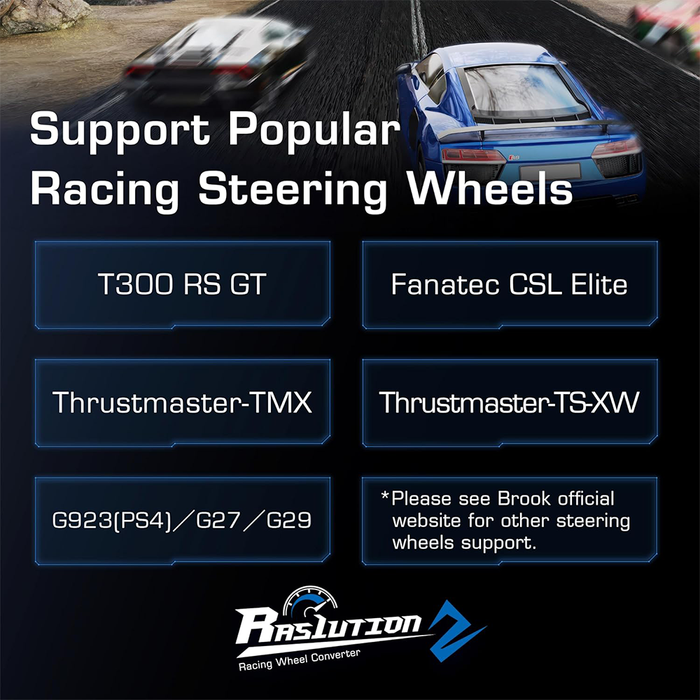 Brook Raslution Adapter Brook Raslution 2 Racing Wheel Converter for PS and NS — GAMELINE