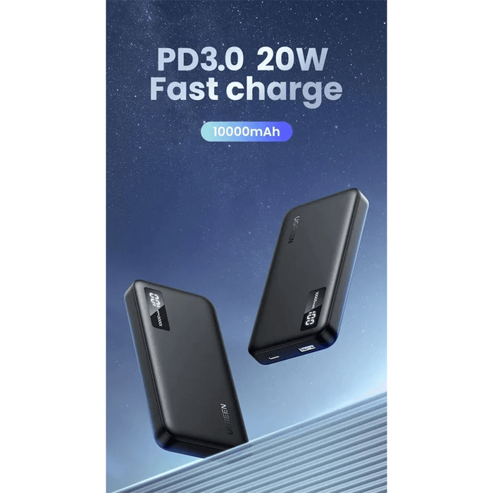 UGreen Two-way Fast Charging Power Bank 20w (10000mAh) [PB311-25742] - Black