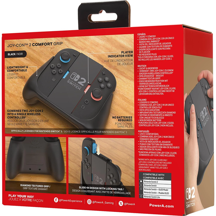 PowerA Joy-Con 2 Comfort Grip for Nintendo Switch 2 - Black