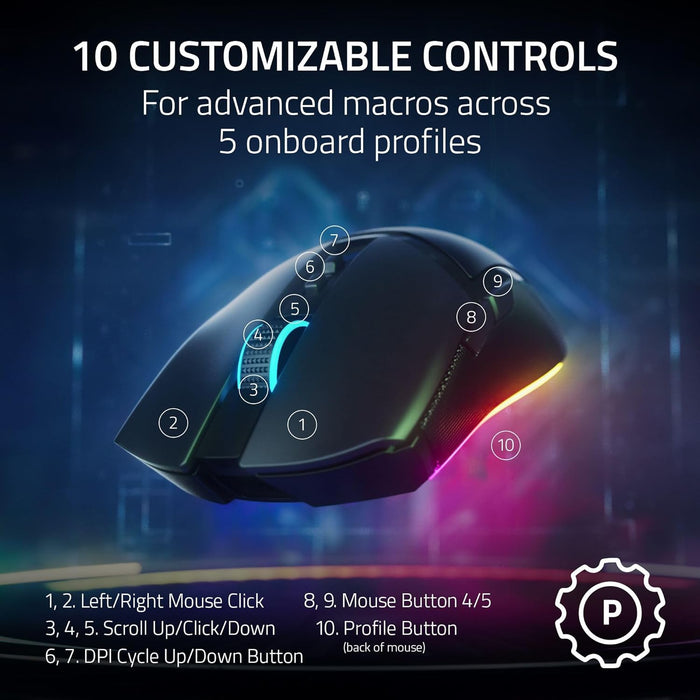 Razer Wireless Cobra PRO Customizable Gaming Mouse - White  [01-04660200-R3A1]