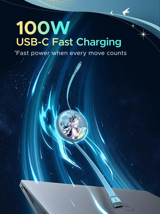 UGreen Nexode USB-C to USB-C Fast Charging Retractable Cable 1M [L531/65904SR]