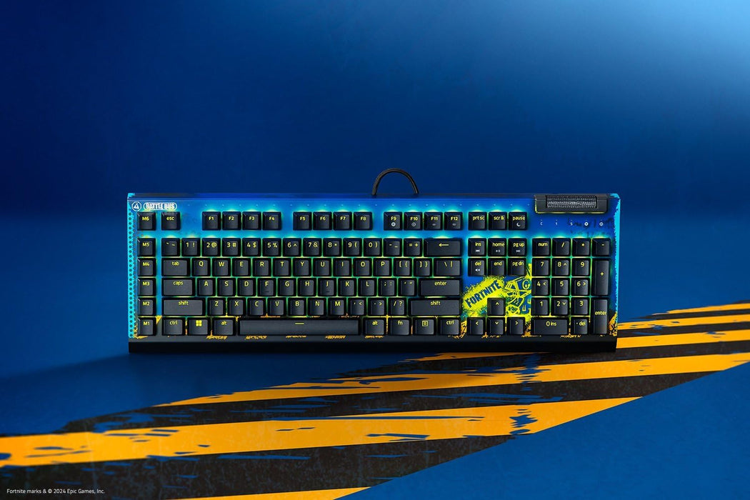 Razer BlackWidow V4 X - Mechanical Gaming Keyboard [RZ03-04703600-R3M1] - Fortnite Edition (Yellow Switch)