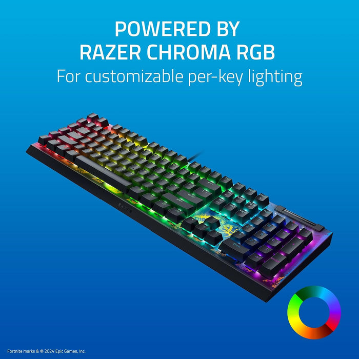 Razer BlackWidow V4 X - Mechanical Gaming Keyboard [RZ03-04703600-R3M1] - Fortnite Edition (Yellow Switch)