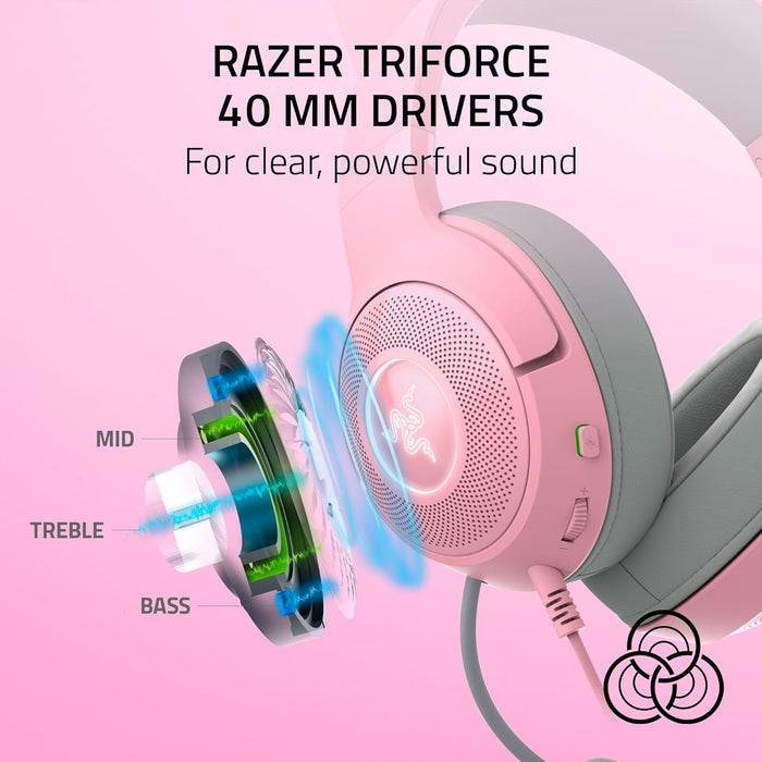 Razer Kraken Kitty V2 USB Headset with RGB Kitty Ears