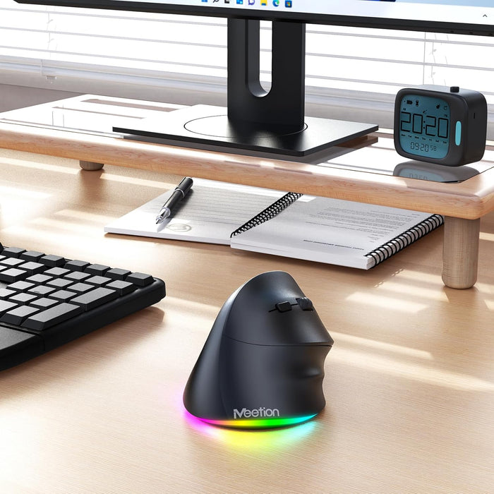Meetion BTM010R Wireless Vertical Mouse - Black