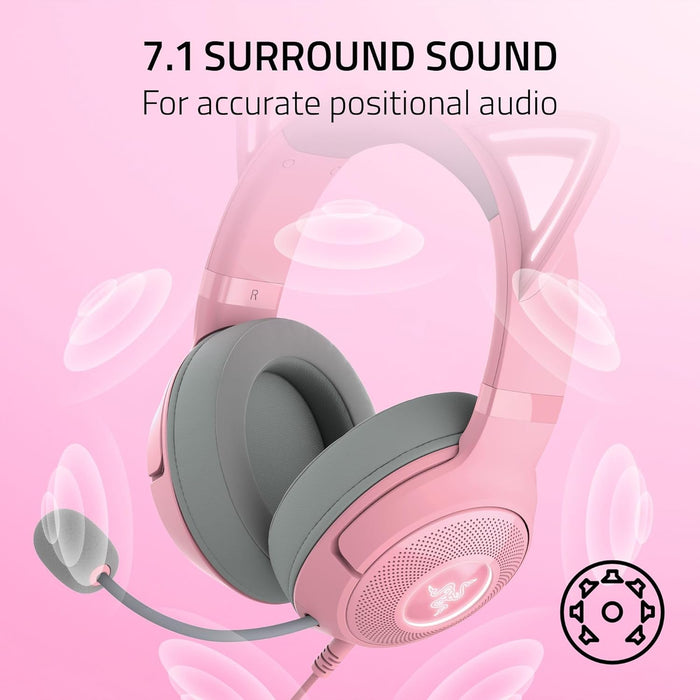 Razer Kraken Kitty V2 USB Headset with RGB Kitty Ears