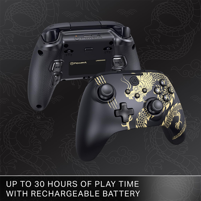 Dragon Rise Controller PowerA Wireless Battle Dragon Advance Controller for PC - Golden Drago ...