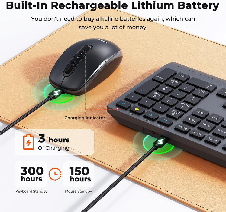 Meetion C2000 Wireless Keyboard + Mouse - Black
