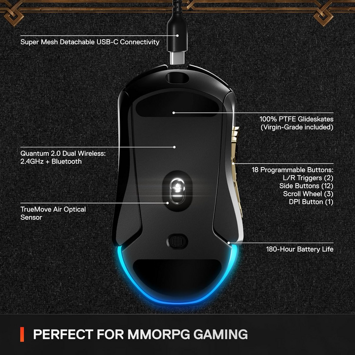 SteelSeries Wireless Aerox 9 Limited Edition Gaming Mouse - World of Warcraft [62619]