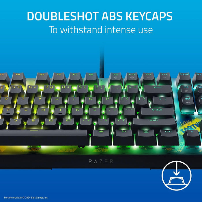 Razer BlackWidow V4 X - Mechanical Gaming Keyboard [RZ03-04703600-R3M1] - Fortnite Edition (Yellow Switch)