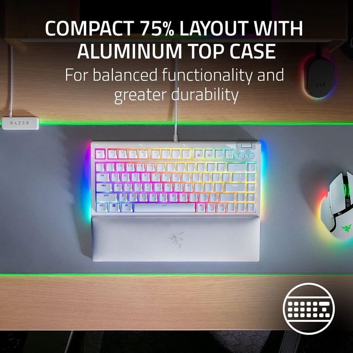 Razer BlackWidow V4 75% Hot-Swappable Mechanical Gaming Keyboard [RZ03-05001700-R3M1] - White