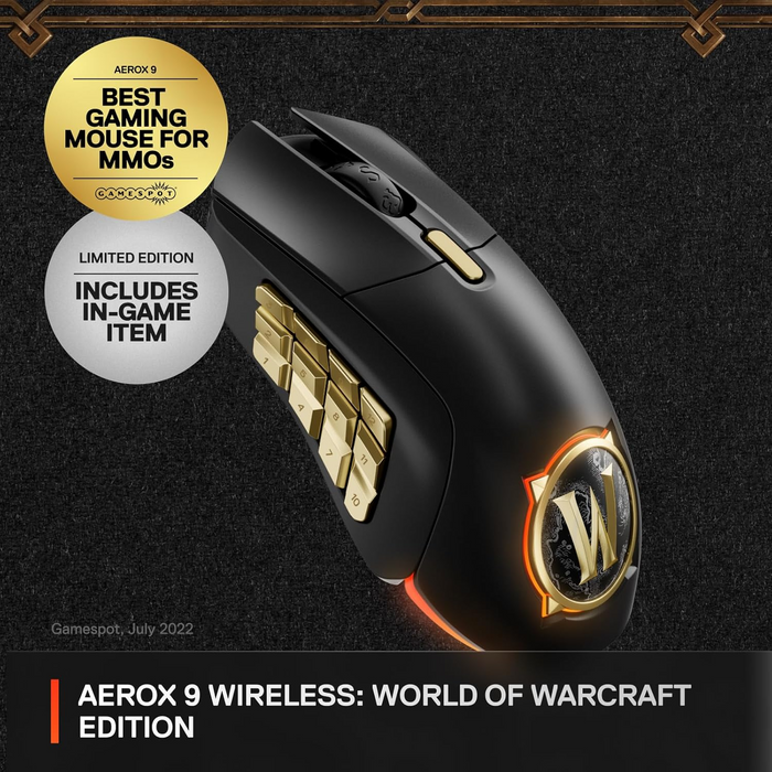 SteelSeries Wireless Aerox 9 Limited Edition Gaming Mouse - World of Warcraft [62619]