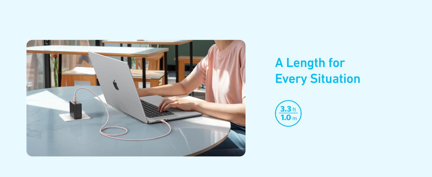 Anker Zolo USB C to C Small Head Soft Cable (3FT) - Pink [A8060H51]