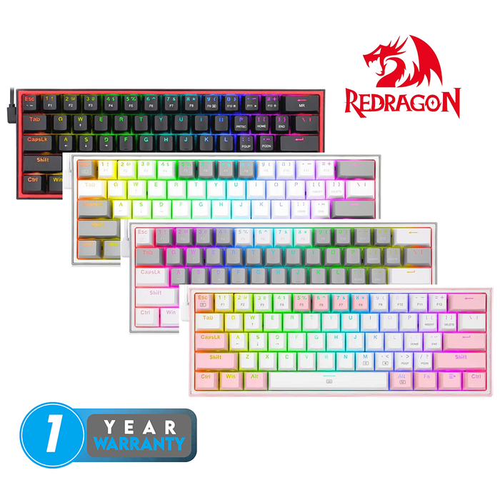 Redragon Wired K617 FIZZ 61 Keys Gaming Keyboard