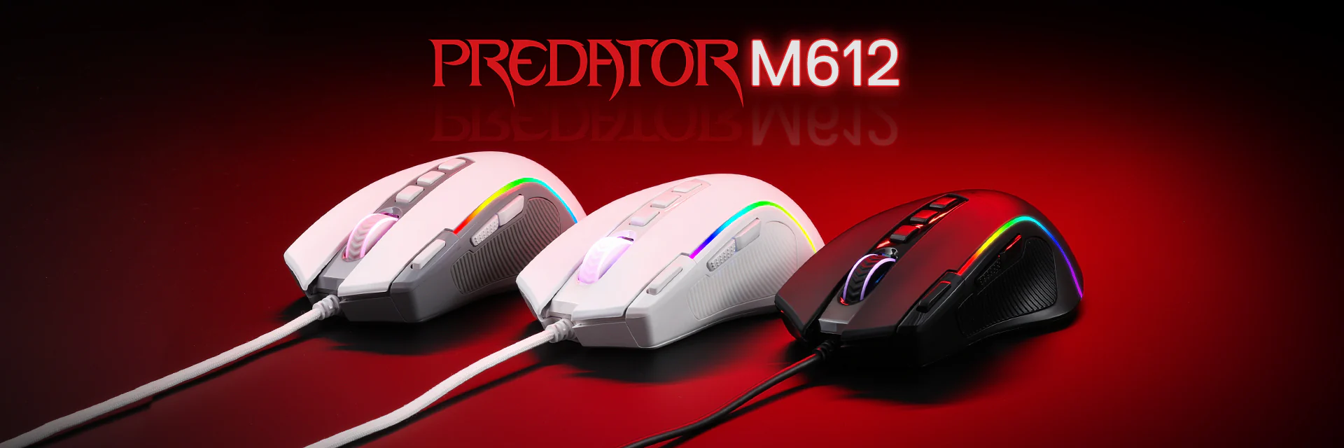 Redragon MOUSE WIRED (M612W-RGB) PREDATOR WHITE