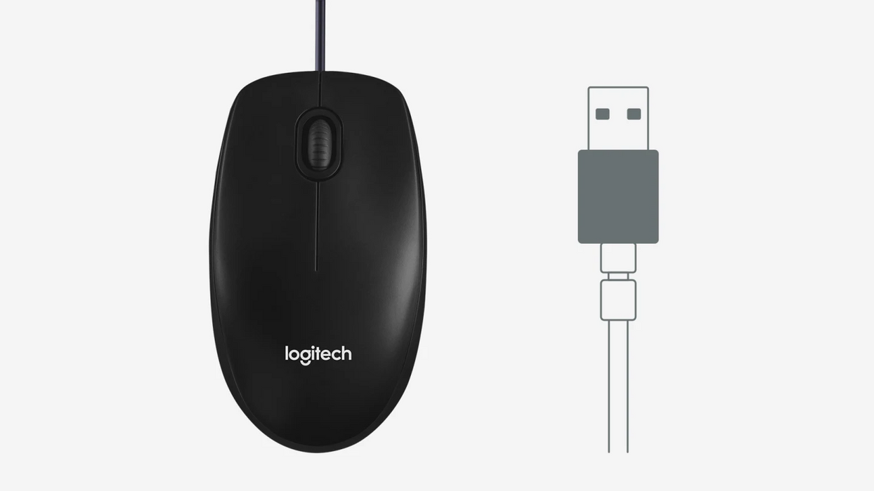 Logitech M100r Corded Mouse - Black