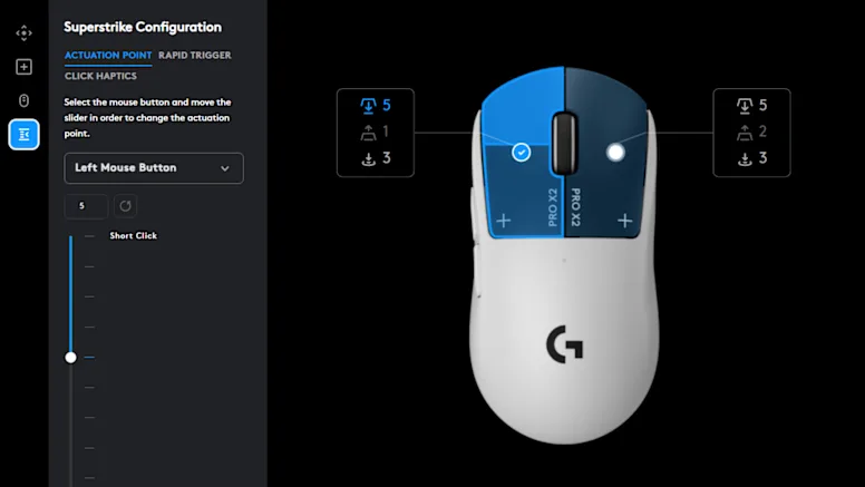 Logitech Pro X2 Superstrike Lightspeed Gaming Mouse - Lunar Eclipse