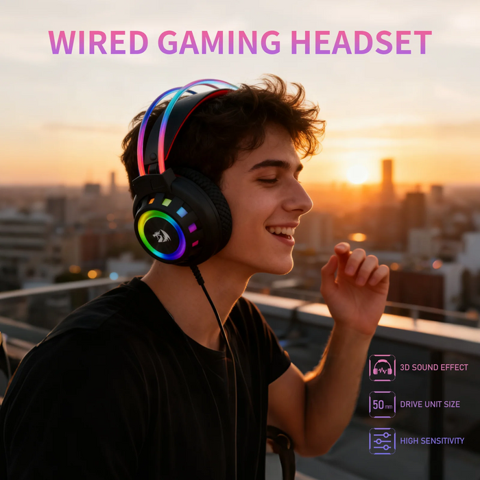 Redragon Headset Wired (H281) CIRCA - Black