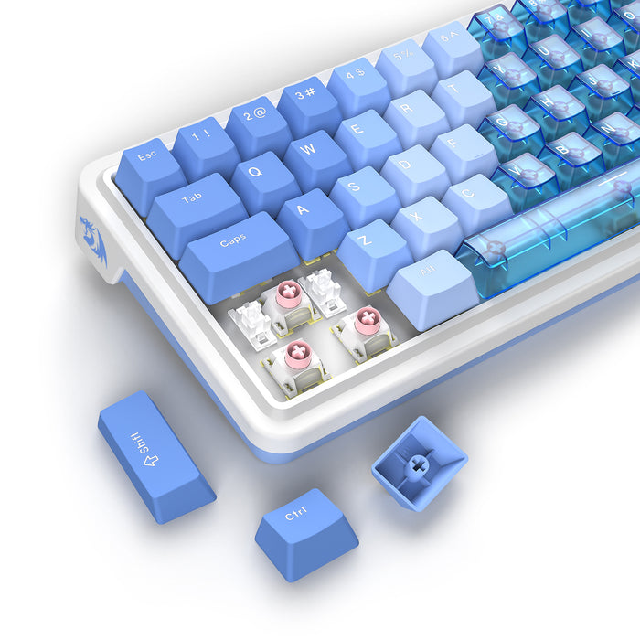 Redragon KEYBOARD Redragon Wired (K709PLB-RGB-M) Nova Magnetic - White +Blue Transparent