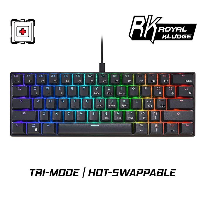 Royal Kludge RK61 Tri-Mode RGB Mechanical Keyboard Hot Swappable