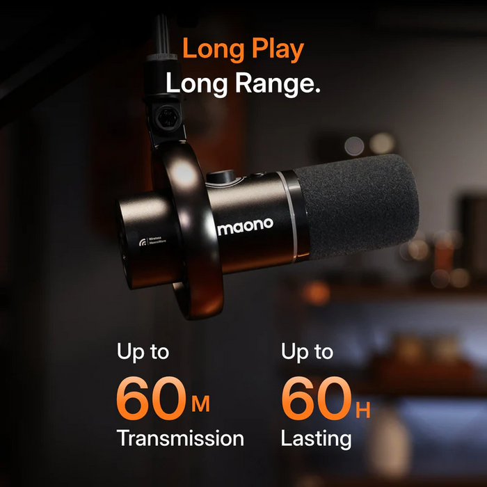 Maono PD200W S Wireless Dynamic Microphone - Black