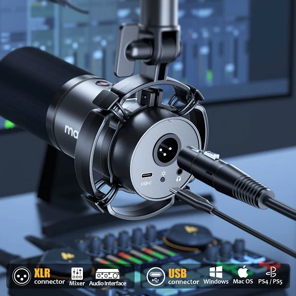 Maono PD200X S Usb/Xlr Podcast Dynamic Microphone with Stand