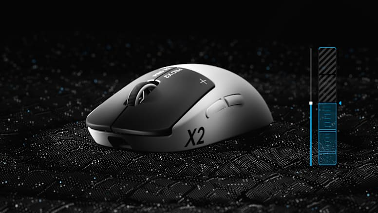Logitech Pro X2 Superstrike Lightspeed Gaming Mouse - Lunar Eclipse