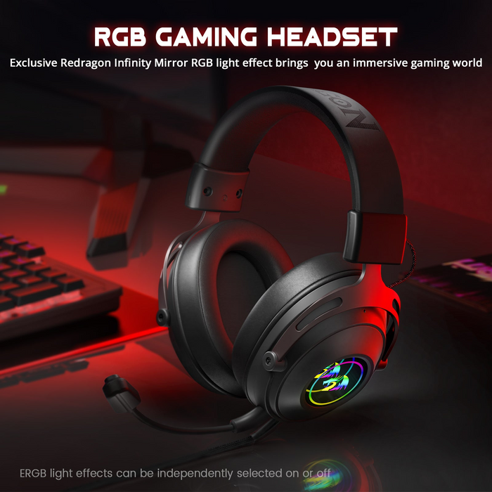Redragon Wired H389 Arrorain Lite Gaming Headset - Black