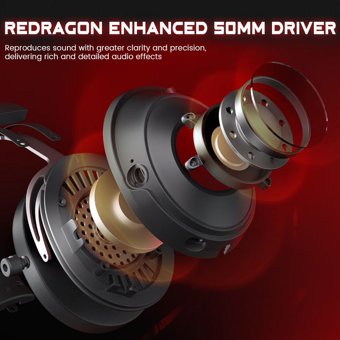 Redragon Wired H389 Arrorain Lite Gaming Headset - Black