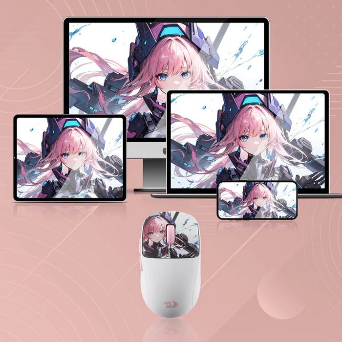 Redragon MOUSE WIRELESS (M817AK-PRO-STD) KLYAMOOR PRO STANDA Redragon WHITE-PINK
