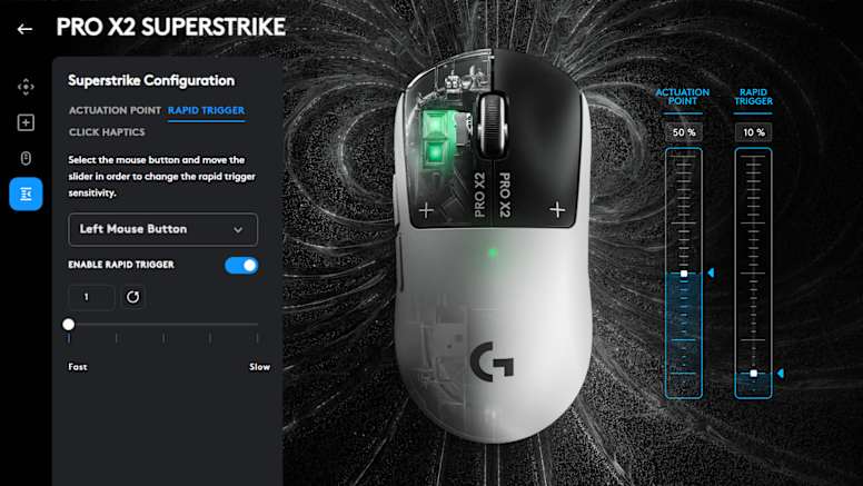 Logitech Pro X2 Superstrike Lightspeed Gaming Mouse - Lunar Eclipse