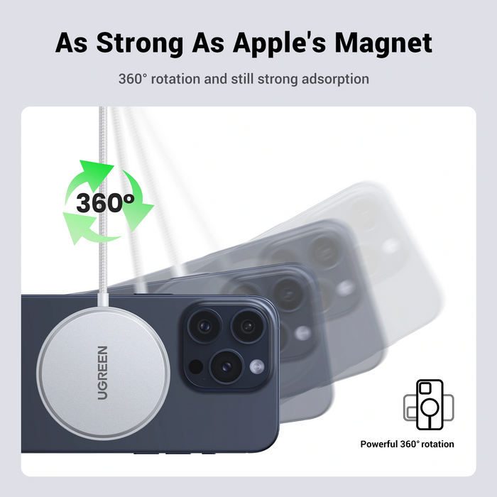 UGreen Magnetic Wireless Charger 15W - White [W703/35565]