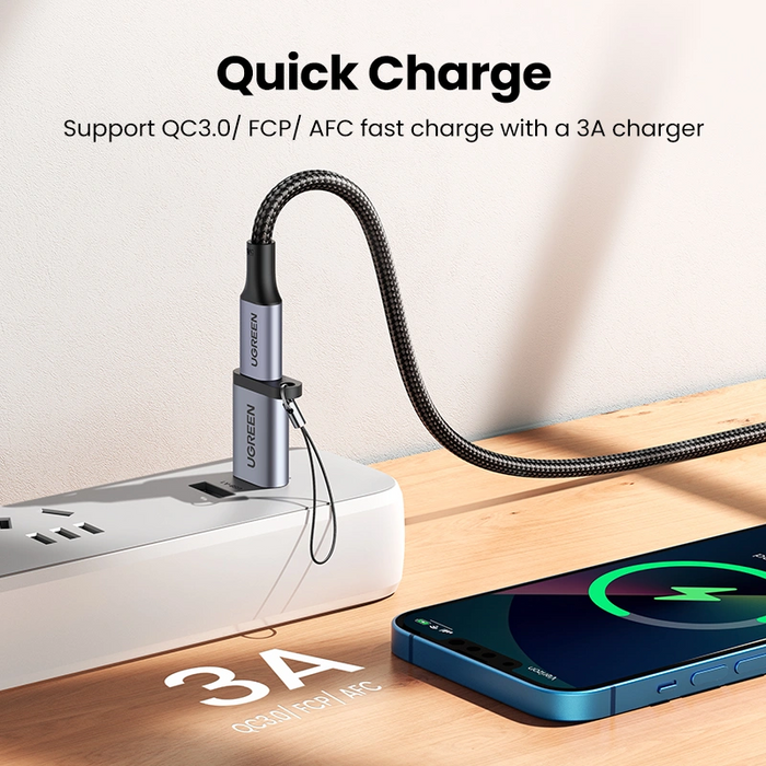 UGreen USB 3.0-A to USB-C M/F Adapter - Gray [US276/50533]